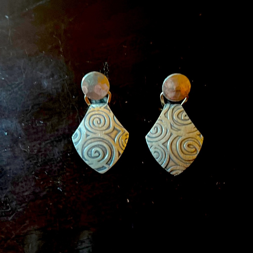 Hand tooled Silver Earrings